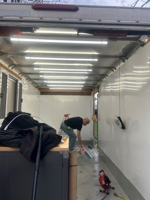 The build — lights and walls